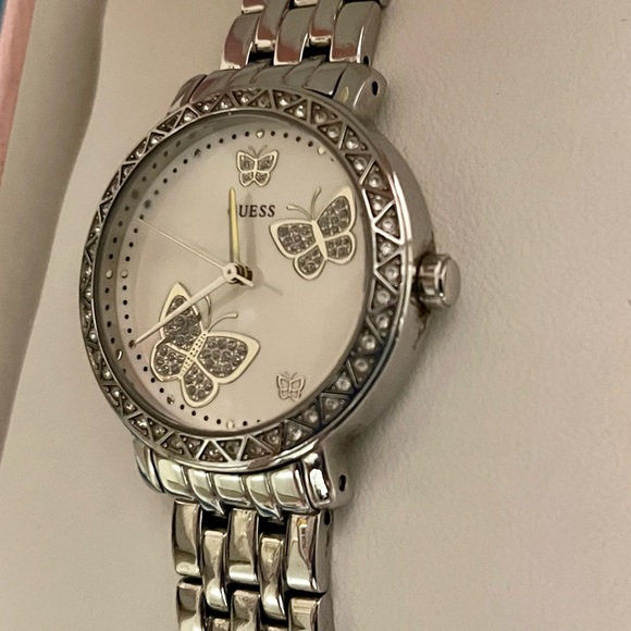 GUESS Women’s Crystal Butterfly Watch, G86013L - Picture 10 of 12